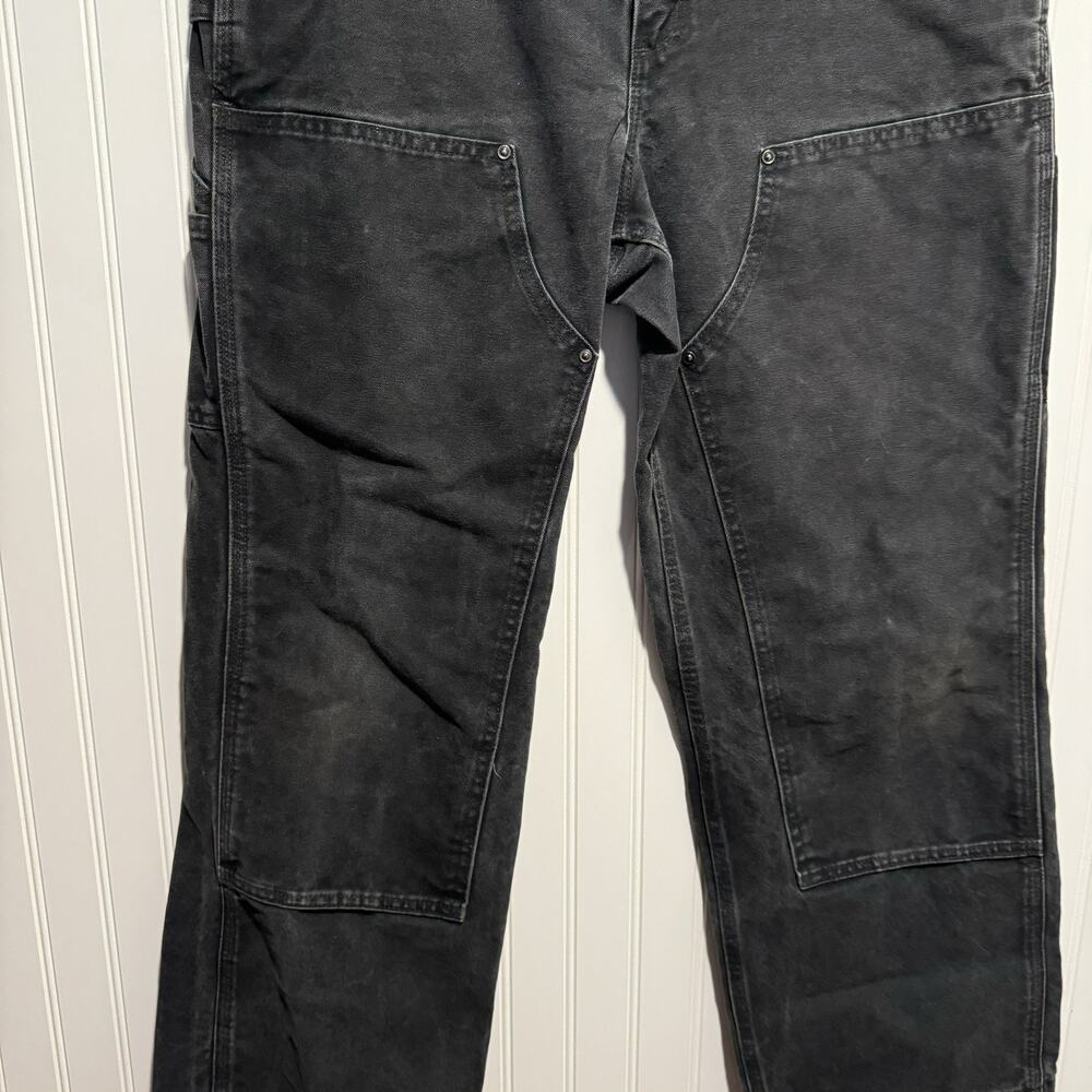 Carhartt Double Knee Canvas Work Pants Black Womens 14 - Picture 2 of 5